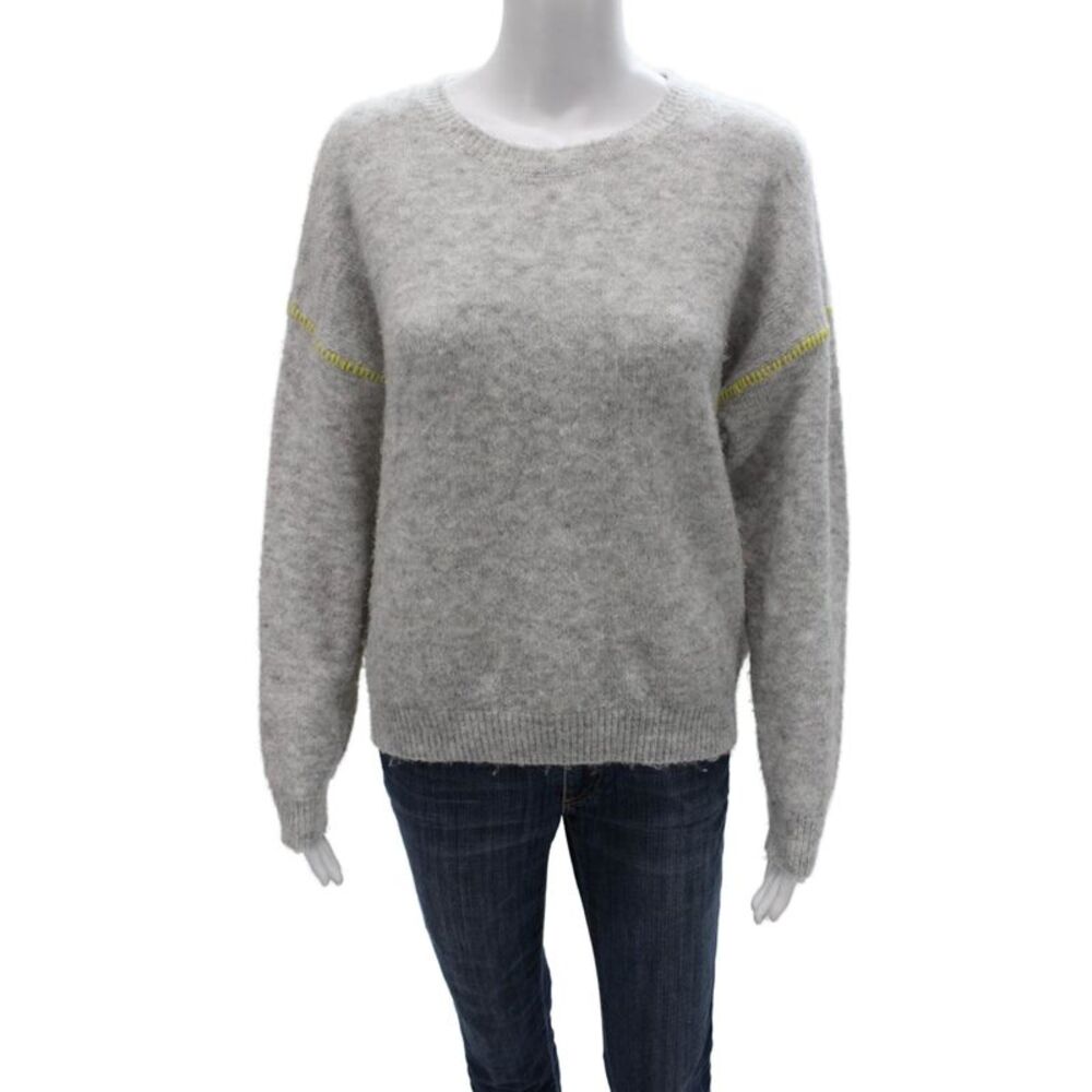 Sundry Women Gray Crew Neck Long Sleeve Pullover Sweater Polyester Size 1